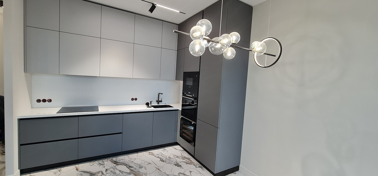 Кухня АГТ серая суперматовый