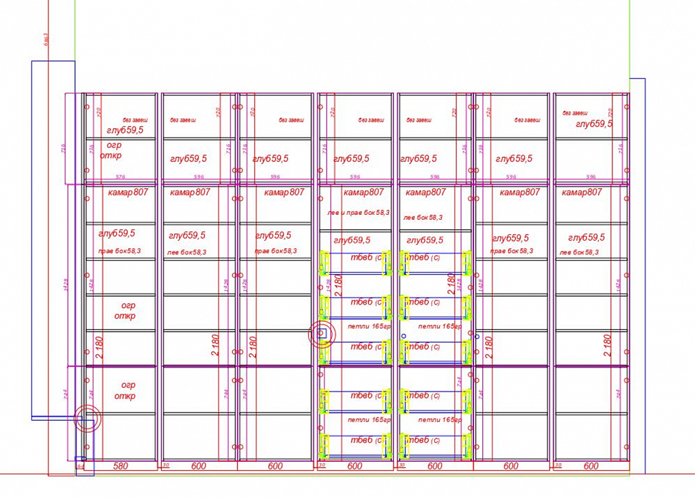 Кухня с островом и шкафом (гардеробной) феникс