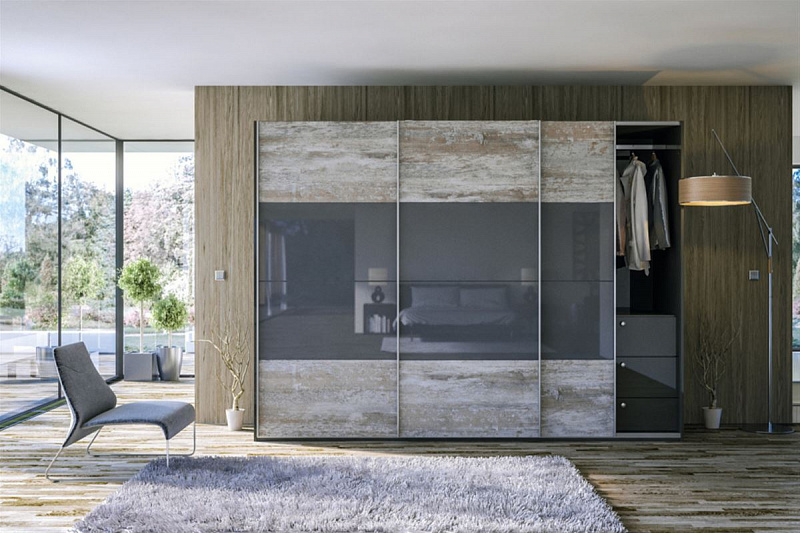 Шкаф купе комбинированный Cleaf/ стекло