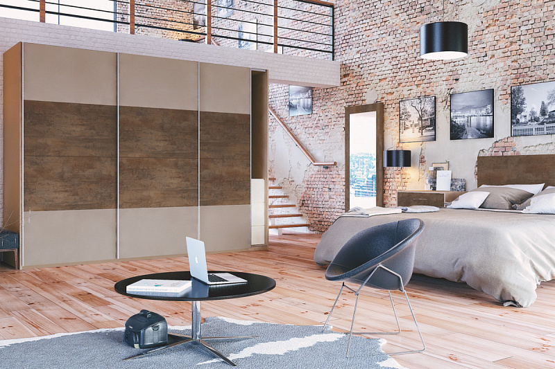 Шкаф купе комбинированный Cleaf/ стекло