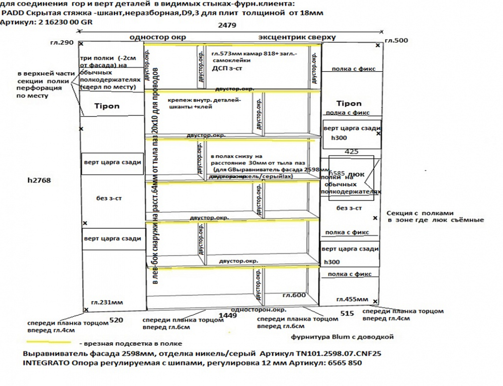 Шкаф с встроенной подсветкой 
