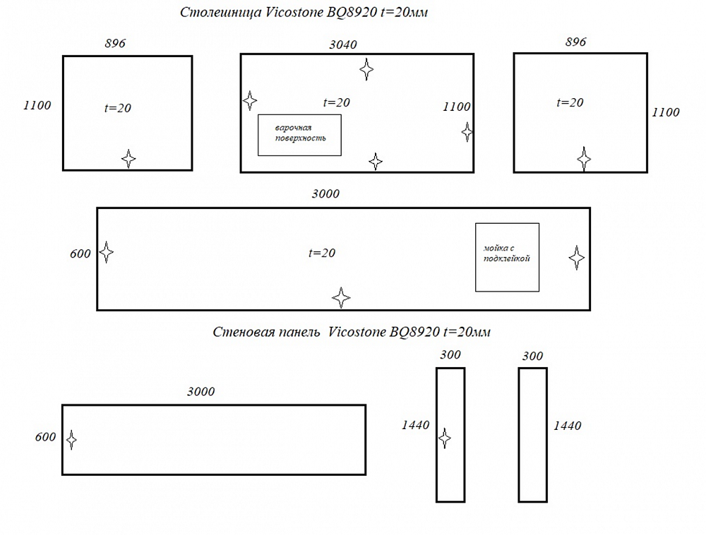 Кухня с островом и шкафом (гардеробной) феникс