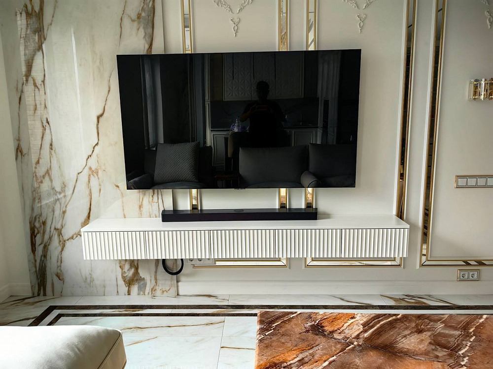 Мебель в гостиную Тумба под ТВ реечная