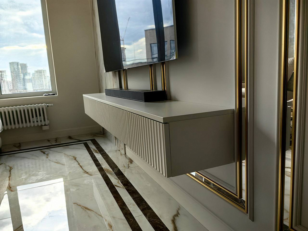 Мебель в гостиную Тумба под ТВ реечная