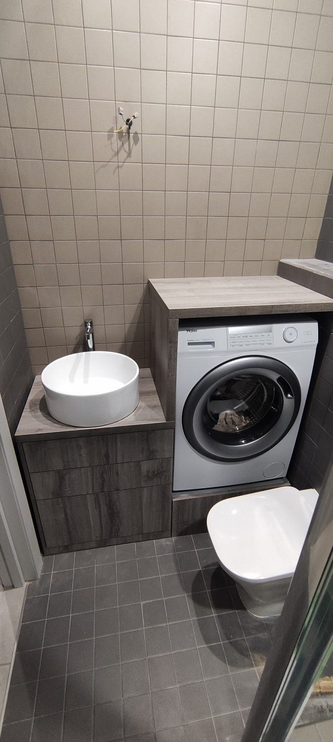 Мебель в ванную комнату ЛДСП дуб Шерман серый 