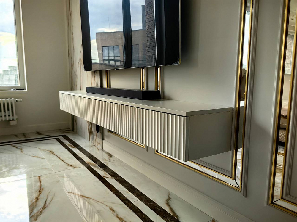 Мебель в гостиную Тумба под ТВ реечная