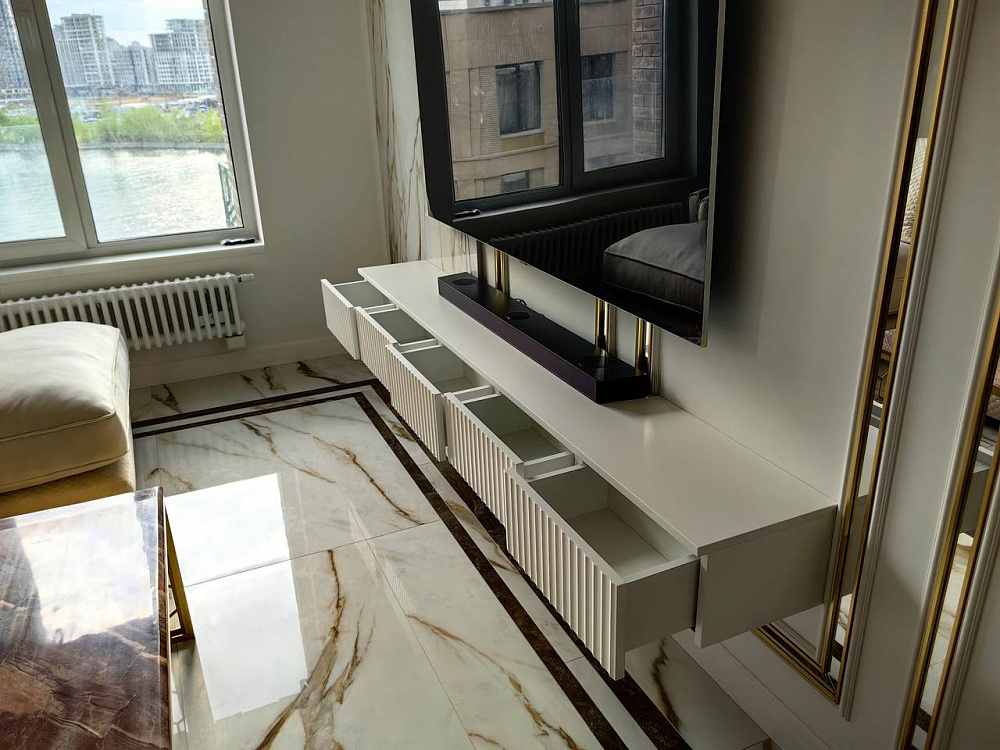 Мебель в гостиную Тумба под ТВ реечная