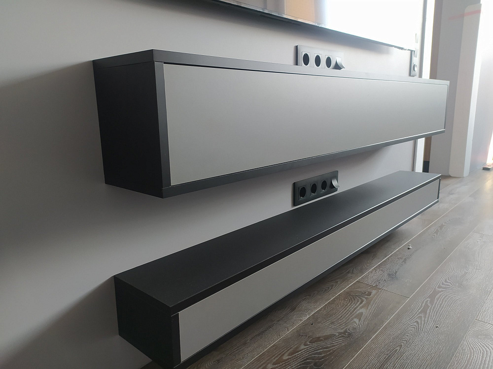 Тумба под ТВ (серая + графит)