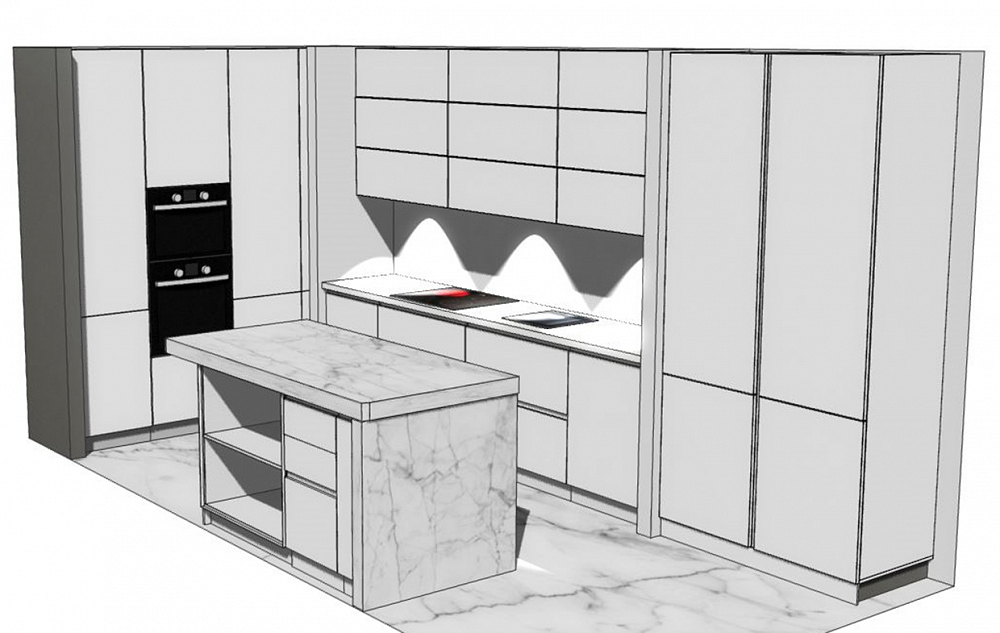 Кухня белая Акрил