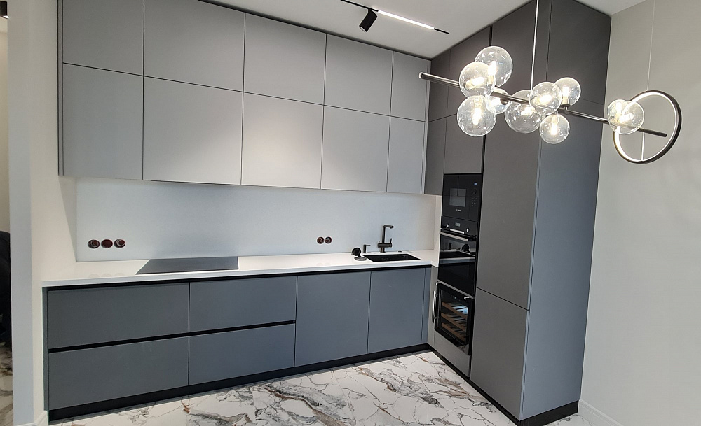 Кухня АГТ серая суперматовый