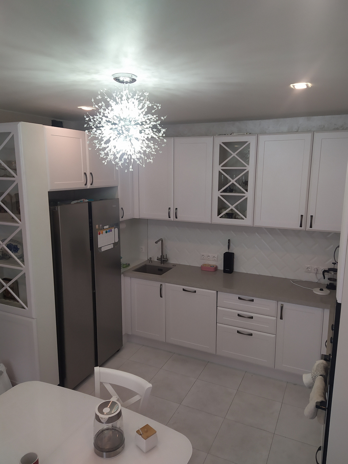 Кухня белая Фасад - "Алмаз"