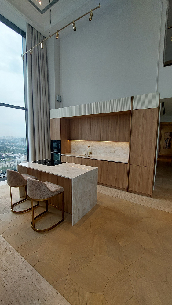 Кухня в оттенке дуб гамильтон натуральный