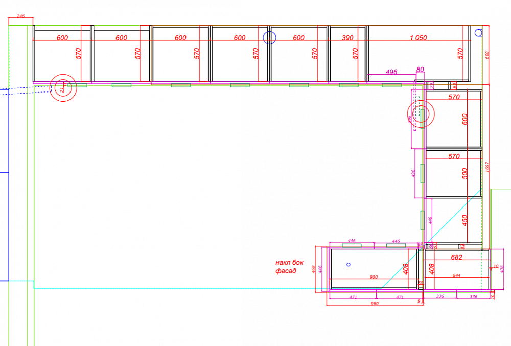 Кухня белая шпон дуба