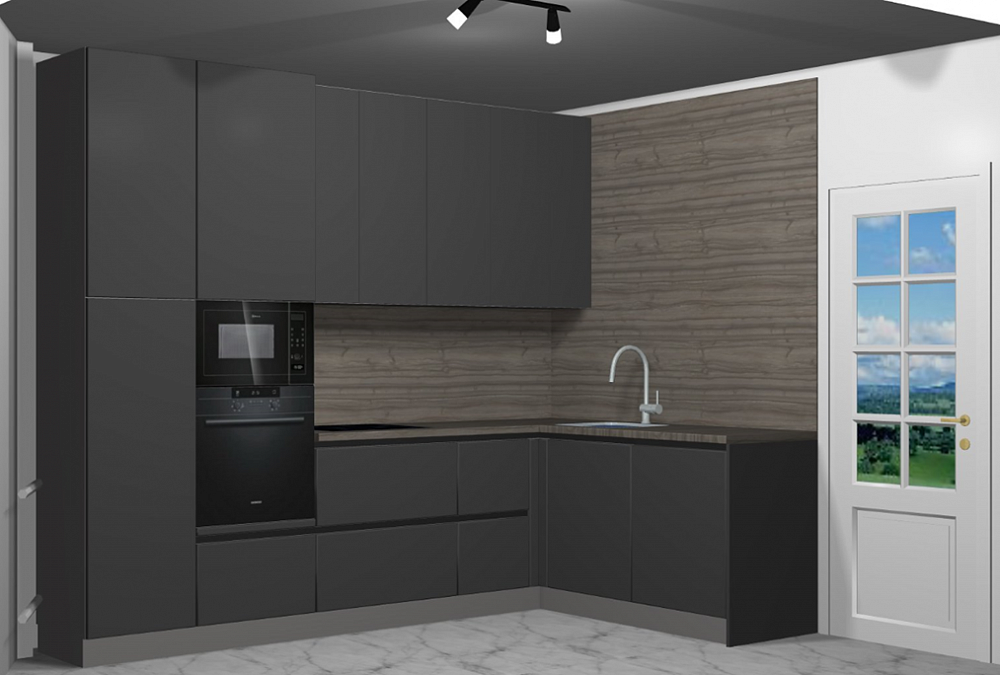 Кухня Egger Диамант серый