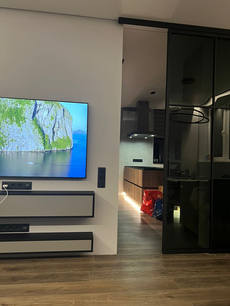 Тумба под ТВ (серая + графит)